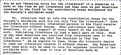 double donation Jan 24 1991 congregation letter