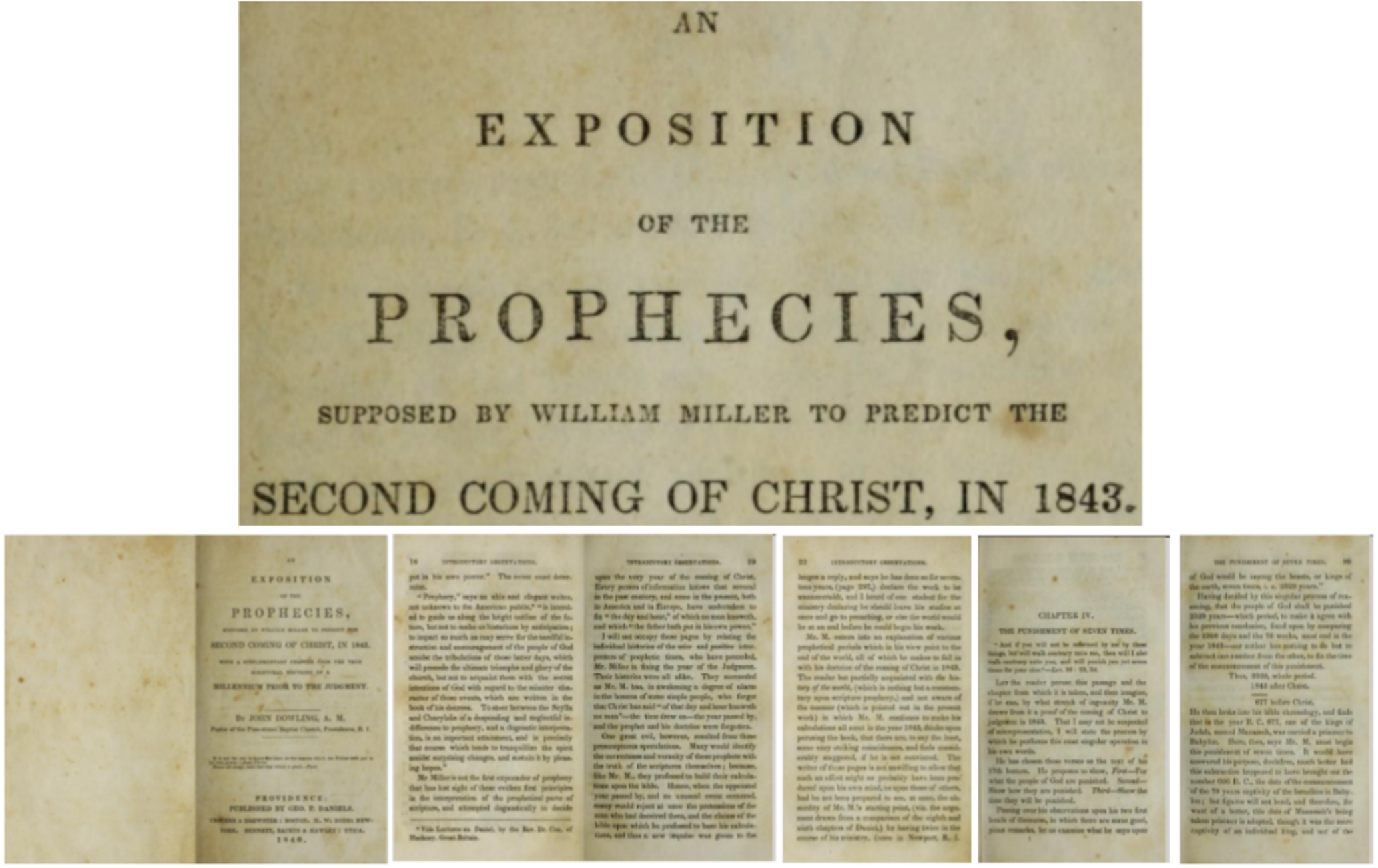 Miller's exposition of the prophecies cover