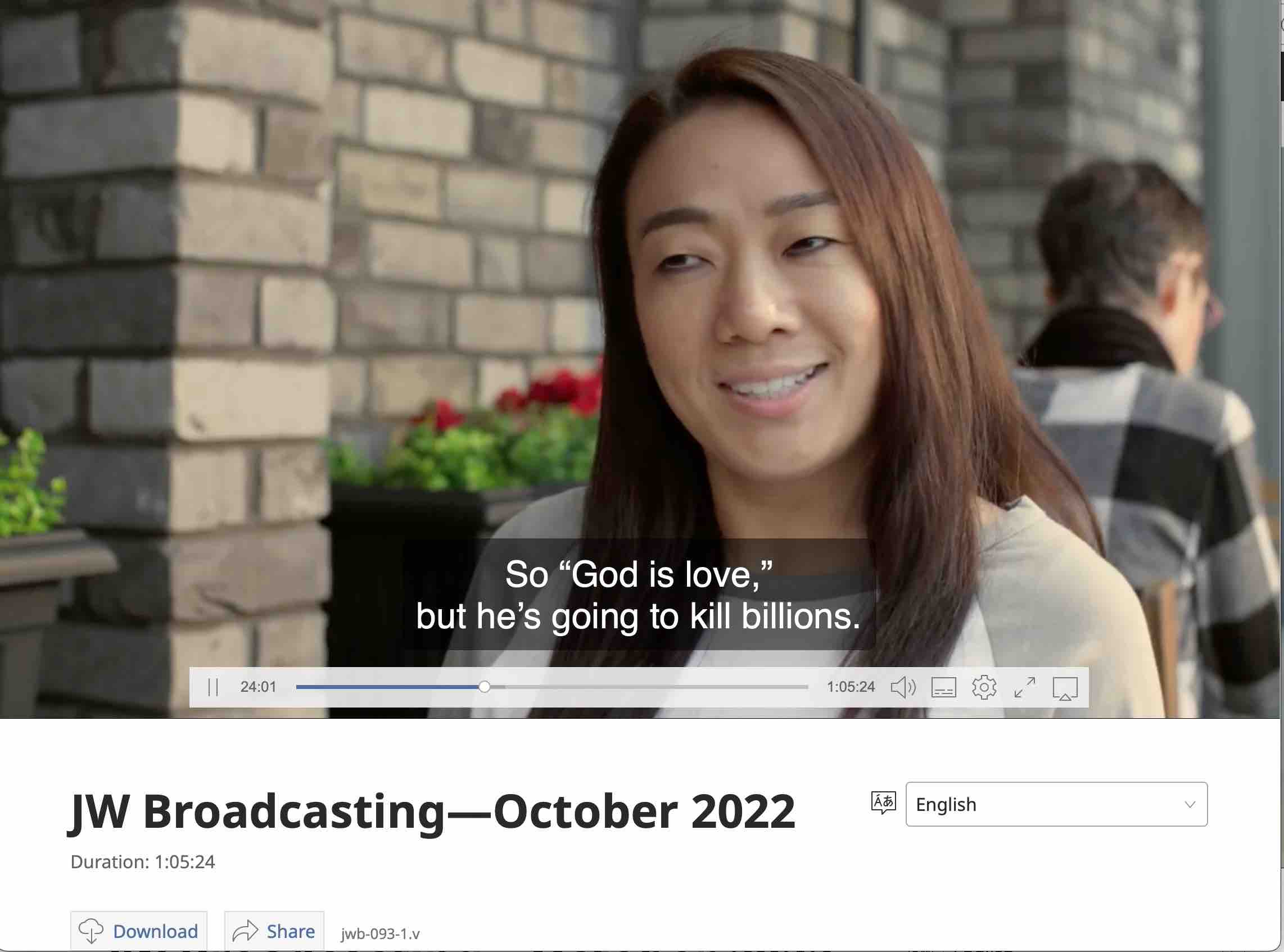 JW Broadcasting�October 2022 billions die