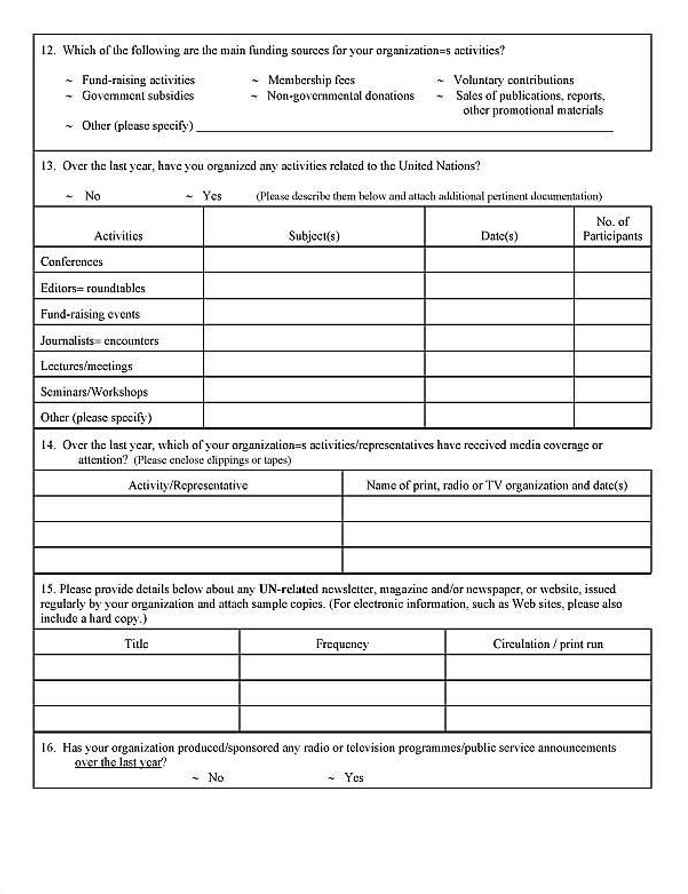 1991 UN application form page 3